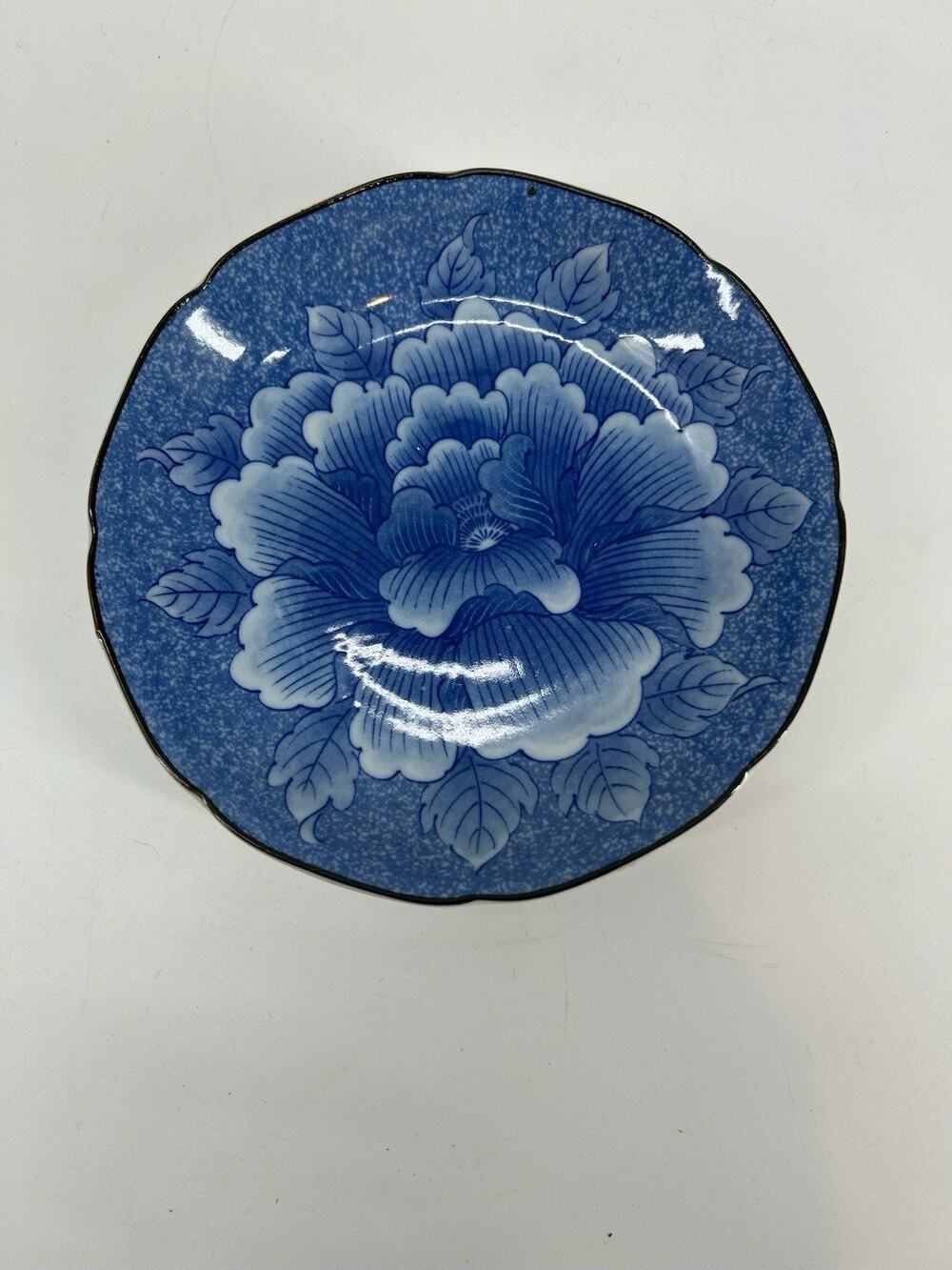 Vintage Japanese Blue & White Porcelain Plate, 4.5" Diameter Unique
